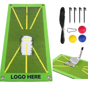Custom Logo Training Aid Indoor Sequins Practice Golf Mat For Swing