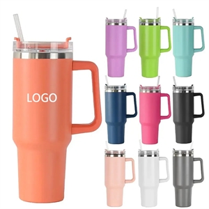 40oz Tumbler with Handle and Straw Lid