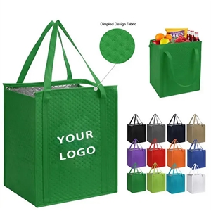 Custom Logo Non-Woven Grocery Cooler Tote Bag with Zipper