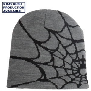 Spider Web Pattern Beanie with Custom Logo