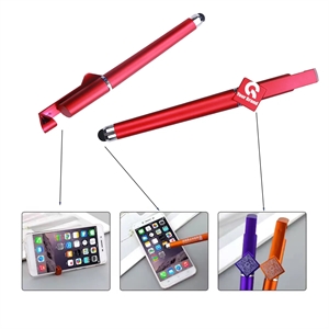 3-In-1 Mobile Phone Holder Device Touch Stylus Stationery