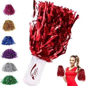 Portable Colorful Cheerleading Pom With Plastic Handle