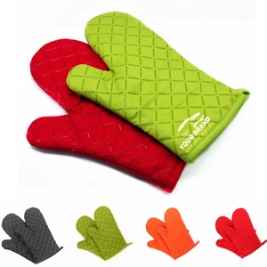 Non-Slip Printed Heat Resistant Waterproof Oven Mitts Glove