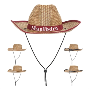 Straw Cowboy Hat With Customizable Band