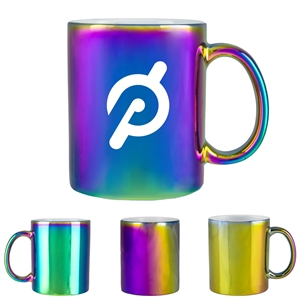 Iridescent Mug White Inner 11 Oz