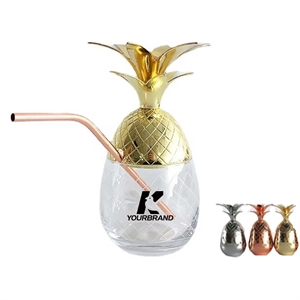 Multi-dimension Stainless Steel Pineapple Cocktail Straw Cup