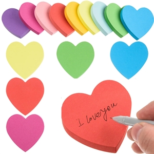 Multicolor Heart Shaped Sticky Memo Pads