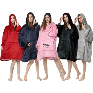 Oversized Microfiber Sherpa Wearable Blanket