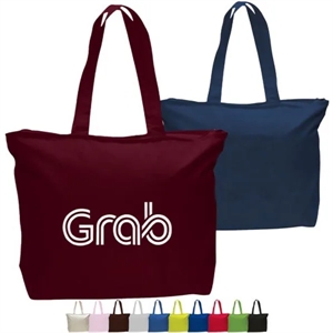 12 oz. Zipper Cotton Canvas Tote Bag (20" x 15")