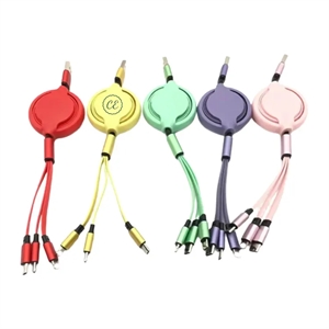 3 in 1 Retractable Charge Cables 3.6ft