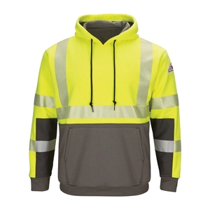 Bulwark Hi-Visibility Color-Blocked Pullover Hooded Fleec...