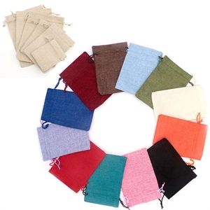 Custom Drawstring Burlap Bag Jewelry Favors Wrapping Pouche