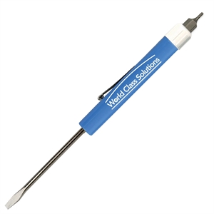 Pocket Screwdriver - Fixed 1/8" Flat Tip Blade w/Hex Bit Top