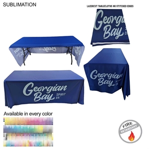6' LazerCut 3-Sided Premium Sublimated Tablecloth