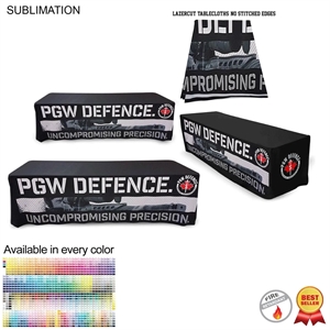8' LazerCut 4-Sided Sublimated Tablecloth, Drape Style