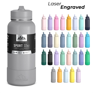 Custom Logo HYDRAPEAK 32oz Sport Boot Water Bottle with Straw Lid
