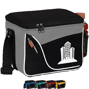 600D Insulated 6 Pack Cooler Bag w/ Front Pocket 9"x 7"x 6"