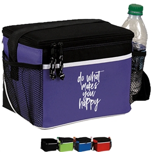 600D Insulated 6 Pack Cooler Bag w/ Front Pocket 8.5"x7"x 6"