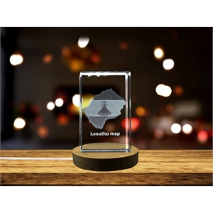 Lesotho 3D Engraved Crystal Keepsake