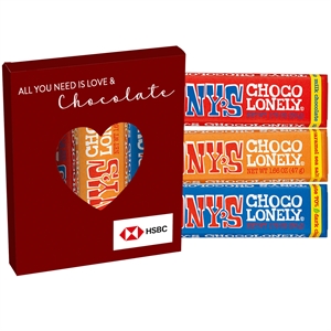 Tony's Chocolonely® Bars in Heart Cut Out Window Boxes