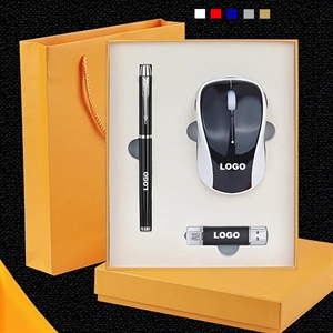 Custom Luxury Gift Set, USB Drive, Mouse, and Pen