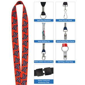 1" RPET Fine-Print Lanyard