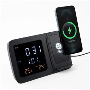 Obelisk, Wireless Charging Phone Stand with Digital Alarm