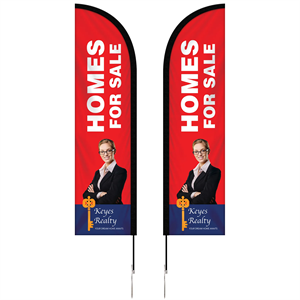 8' Double Sided Portable Half Drop Banner w/ Hardware Set