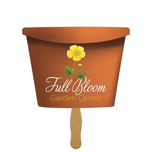 Flower Pot Hand Fan Full Color