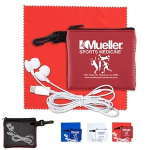 TechMesh Tunes Mobile Tech Earbud Kit in Mesh Zipper Pouch