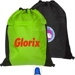 Two Color Drawstring Side Mesh Accents Backpacks (13.5"X17")