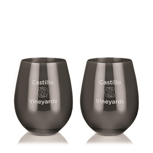 Gunmetal Stemless Wine Glasses by Viski®