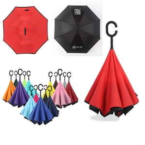 Inverted Closing Umbrella With C- Holder