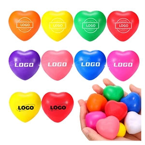 Reusable PU Stress Ball Colorful Heart Star