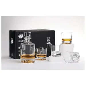 850ml Round Glass Decanter Set w/ Four 9 oz. Glasses