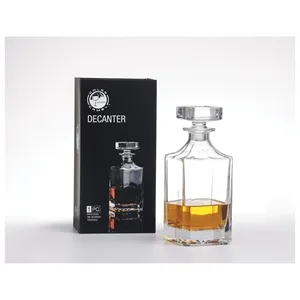 750ml Square Glass Decanter w/Gift Box & Printed Sleeve