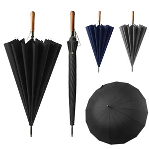 Auto Open Luxurious Vintage Wooden Handle Golf Umbrella