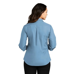 Port Authority Ladies 3/4-Sleeve Carefree Poplin Shirt.