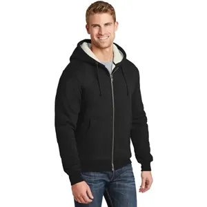 Custom Logo CornerStone Heavyweight Sherpa-Lined Hooded Fleece Jacket.