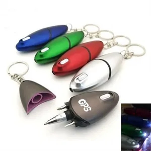 3 1/4 " Screwdriver Ballpoint Pen Keychain with LED light