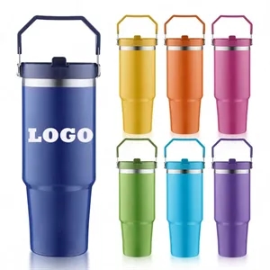 30oz Stainless Steel Tumbler with Straw