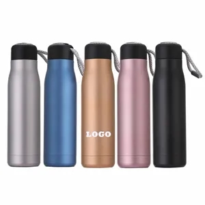 18oz Double Stainless Steel Sports Bottle with Cord