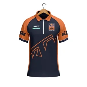 Custom Logo Custom Men's Zip-Neck Polo Shirt