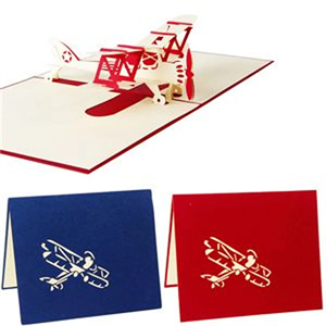 Airplane Shape 3D Pop Up Greeting Card