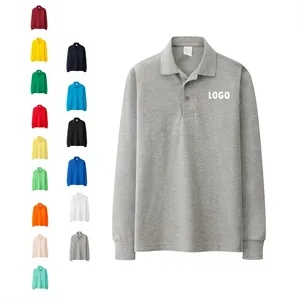 Men's Long Sleeve Soft Polo Shirt