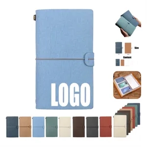 Custom Logo PU Leather A6 Business Travel Journal Pocket Notebook