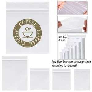 Mini Clear Reclosable Zipper Plastic Poly Bags Pack of 50