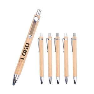 Retractable Bamboo Ballpoint Pen