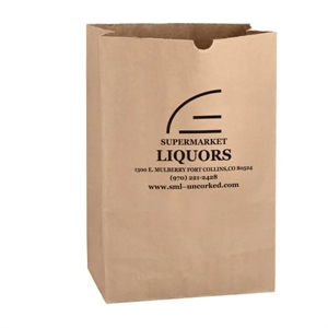 Lightweight 35# Natural Kraft 1/6 bbl. Large SOS Grocery Bag