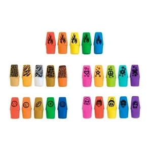 Pencil Top Erasers - 900 Count Fun Designs